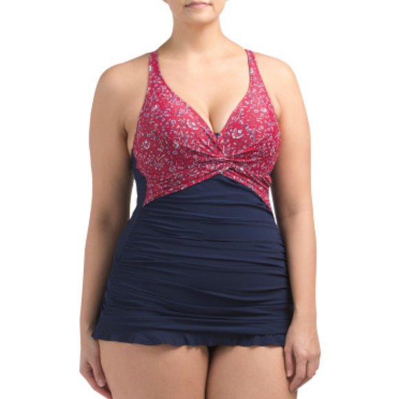 🆕️ PROFILE BY GOTTEX One Piece Swim Dress - Picture 1 of 10